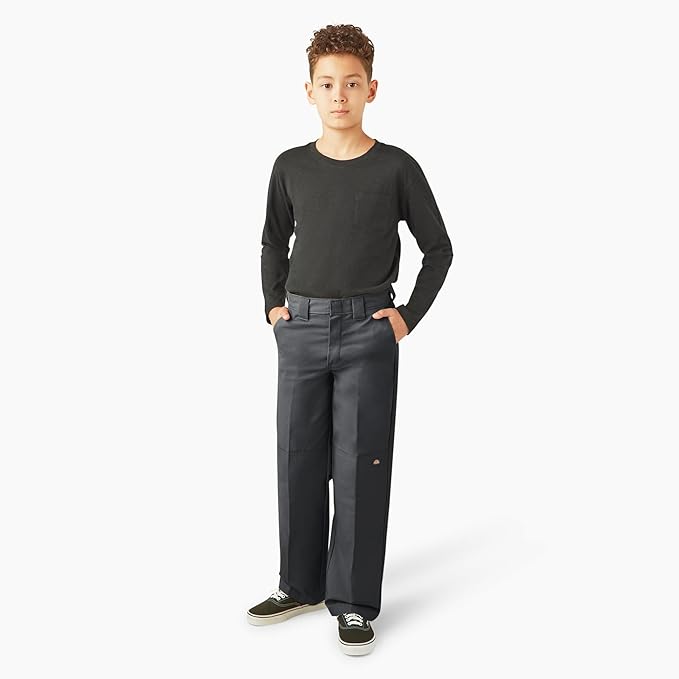 Dickies Pantalón de trabajo de doble rodilla para niños varones - Imagen 2
