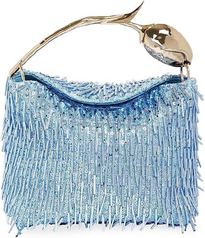 Erdem Mini Bloom con cuentas y lentejuelas, bolso con asa superior