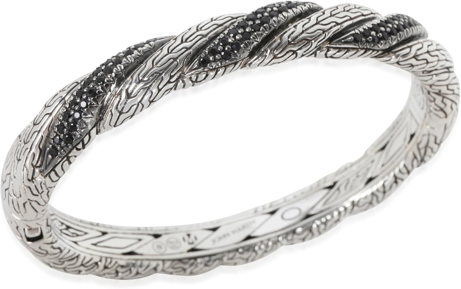 John Hardy Pulsera de lava de cadena trenzada, plata, zafiro, 6.75 pulgadas - Imagen 2