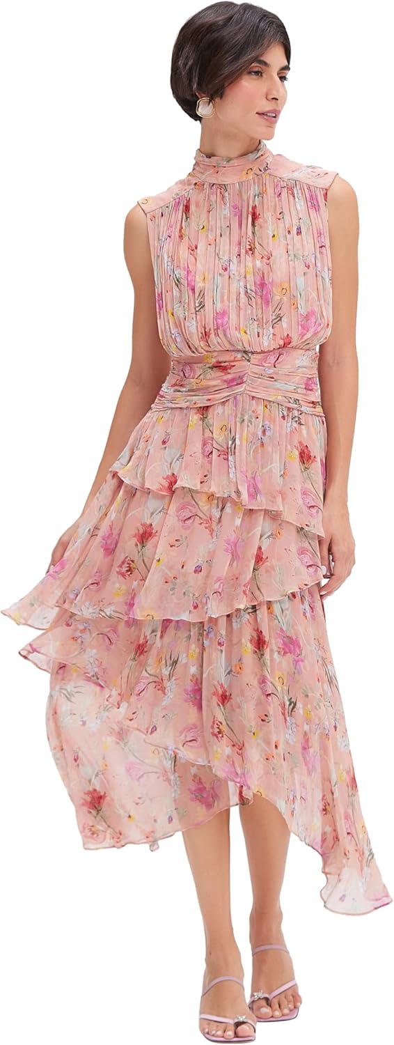 PatBO Vestido midi sin mangas Lily Flower