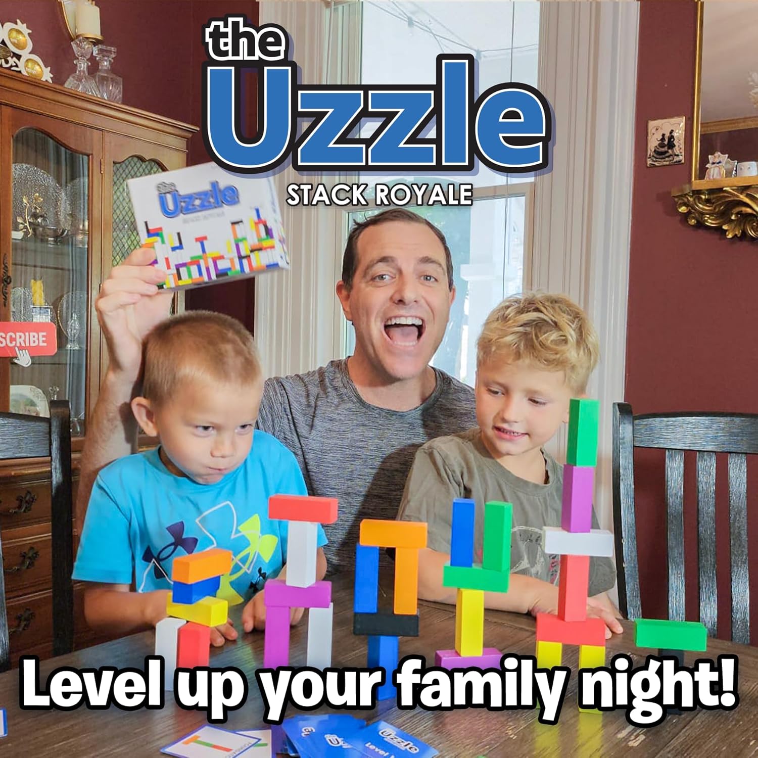 The Uzzle Juego de mesa Stack Royale, juego de mesa familiar rápido y divertido - Imagen 3