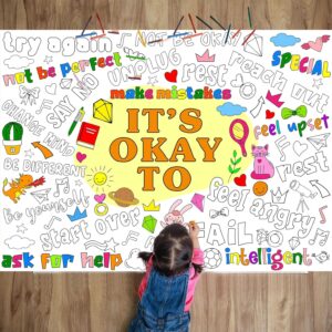Póster para colorear de afirmaciones positivas para niños, gigante, enorme e inspirador,