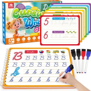 Cuaderno mágico de práctica Coogam para niños de 3 a 12 años, libro de práctica de escritura borrable