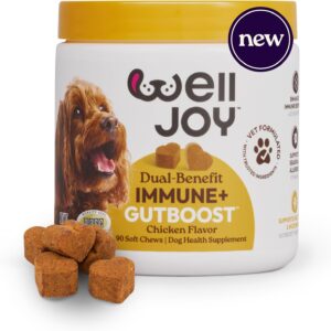WellJoy Suplemento para perros Immune+ GutBoost | Suplemento de salud para perros