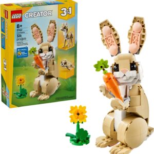 LEGO Creator 3 en 1 Juguetes Lindo Conejo - Juego de Construcción con 3 Opciones de Construcción, Conejo,