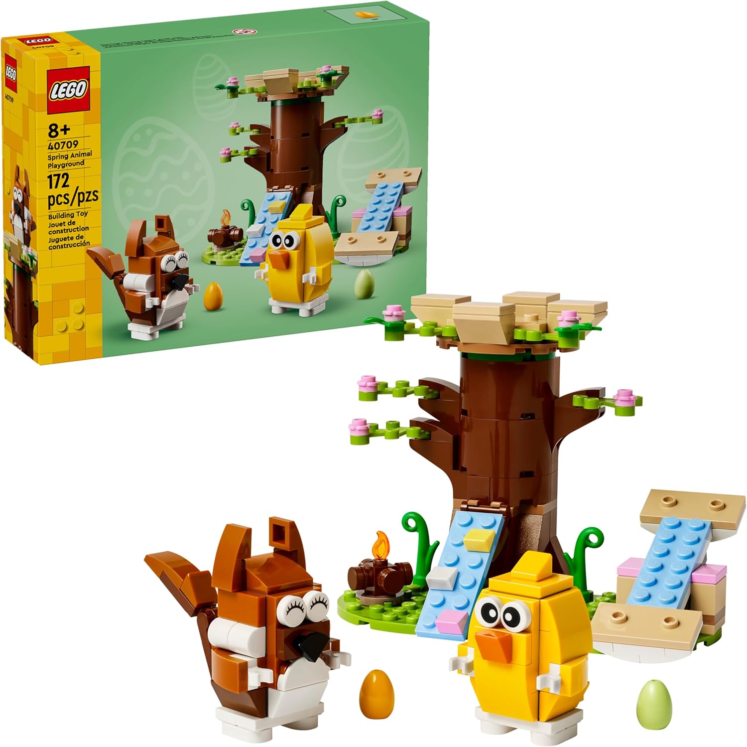 Juego de Construcción para Juguete de Simulación con Figura de Ardilla y Pájaro para Niños y Niñas