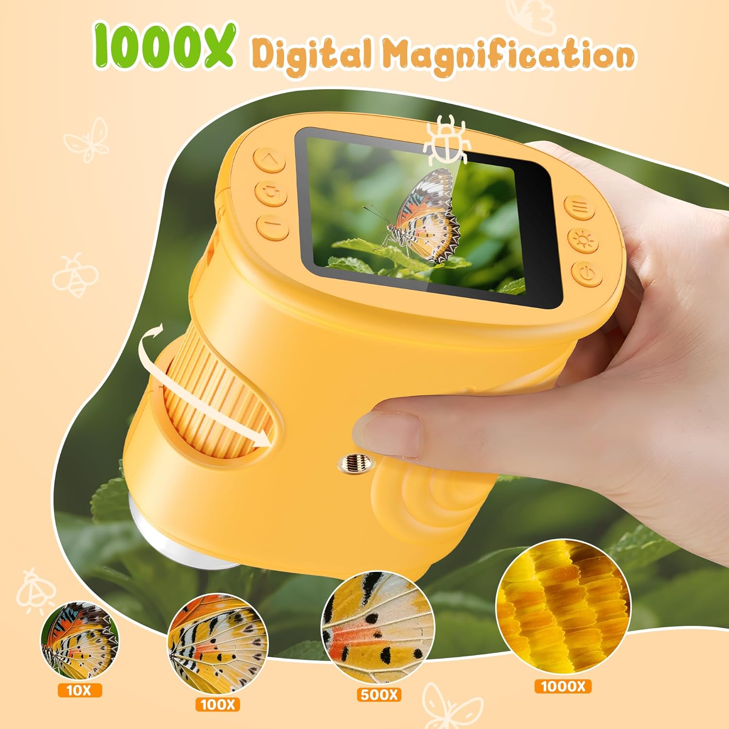 Microscopio digital de mano 1000X para niños
